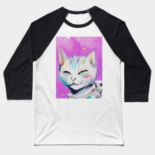 Cute Space Cat Art Baseball T-Shirt